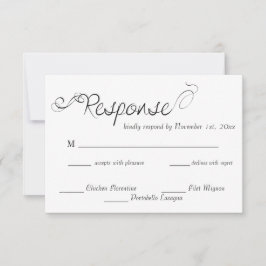 Elegante Kalligrafie-Hochzeit RSVP Karte