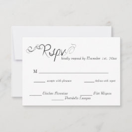 Elegante Kalligrafie-Hochzeit RSVP Karte