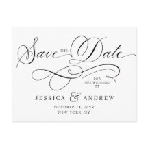 Elegante Kalligrafie Hochzeit Speichern Sie das Da
