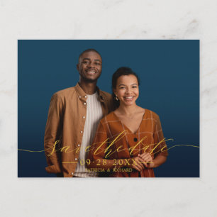 Elegante Kalligrafie Hochzeit Termin Merkblatt Fot Postkarte