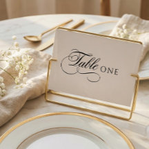 Elegante Kalligrafie Hochzeit Tisch Nummer