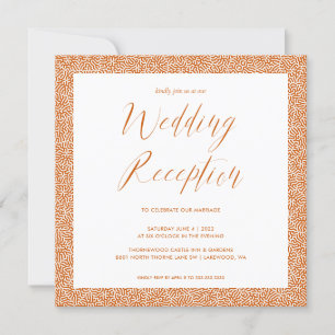 Elegante Kalligrafie Hochzeitempfang Burnt Orange Einladung