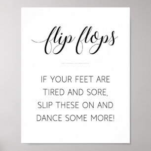 Elegante Kalligrafie-Hochzeits-Flip-Flops-Schilder Poster