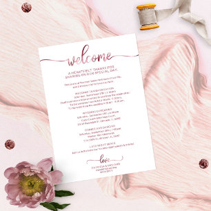 Elegante Kalligrafie-Hochzeitsablauf-Einladung Einladung
