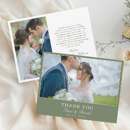 Elegante Kalligrafie-Hochzeitsfoto-Dankeschön Dankeskarte