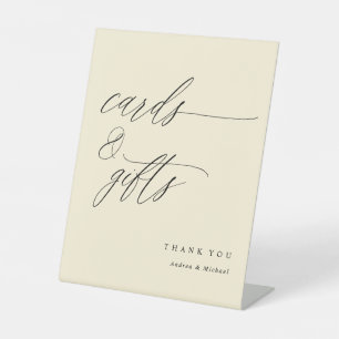Elegante Kalligrafie-Hochzeitskarten und -Geschenk Sockelschild