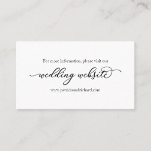 Elegante Kalligrafie-Hochzeitswebsite Visitenkarte