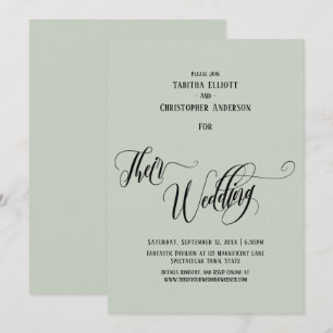Elegante Kalligrafie ihre einfache Hochzeit Einladung