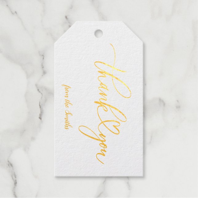 Elegante Kalligrafie individuell anpassbar Vielen  Geschenkanhänger (Vorderseite)