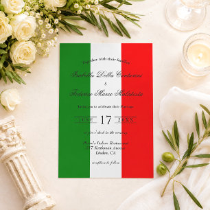 Elegante Kalligrafie Italienflagge Italienische Ho Einladung