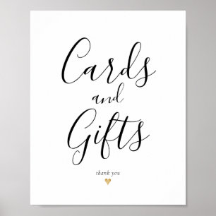 Elegante Kalligrafie-Karten und Geschenke Schild