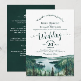 Elegante Kalligrafie Lake Tahoe QR-Code Hochzeit Einladung
