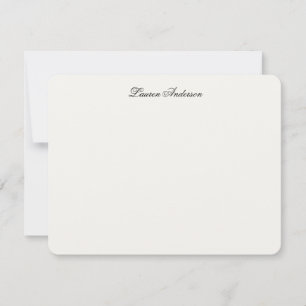 Elegante Kalligrafie Luxus Elfenbein Personalisier Mitteilungskarte