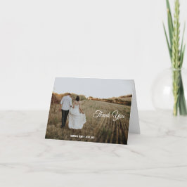 Elegante Kalligrafie maßgeschneiderte Hochzeit dan Dankeskarte