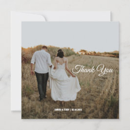 Elegante Kalligrafie maßgeschneiderte Hochzeit dan Dankeskarte