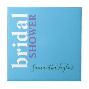 Elegante Kalligrafie Minimalistische Bridal Shower Fliese