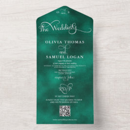 Elegante Kalligrafie Moderne Hochzeit All In One Einladung