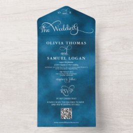 Elegante Kalligrafie Moderne Hochzeit All In One Einladung