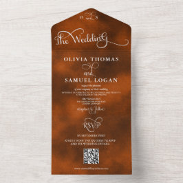 Elegante Kalligrafie Moderne Hochzeit All In One Einladung