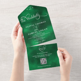 Elegante Kalligrafie Moderne Hochzeit All In One Einladung