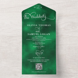 Elegante Kalligrafie Moderne Hochzeit All In One Einladung