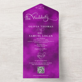 Elegante Kalligrafie Moderne Hochzeit All In One Einladung