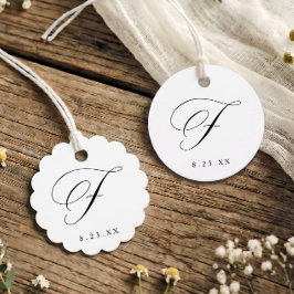 Elegante Kalligrafie-Monogramm Anfangsbuchstabe F Geschenkanhänger