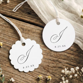 Elegante Kalligrafie-Monogramm Anfangsbuchstabe J Geschenkanhänger