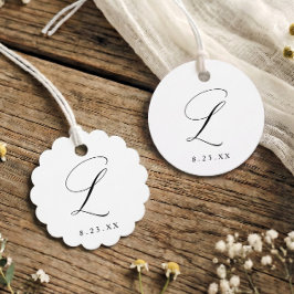 Elegante Kalligrafie-Monogramm Anfangsbuchstabe L Geschenkanhänger