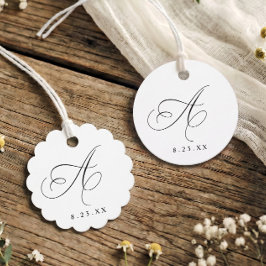 Elegante Kalligrafie-Monogramm Initiale A Hochzeit Geschenkanhänger