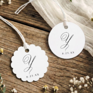 Elegante Kalligrafie-Monogramm Initiale Y Hochzeit Geschenkanhänger