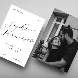 Elegante Kalligrafie-Namen Minimalistischer Chic-H Save The Date