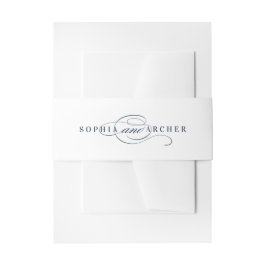 Elegante Kalligrafie Navy Blau Hochzeit  Einladungsbanderole