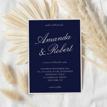 Elegante Kalligrafie Navy Blau Old Money Hochzeit