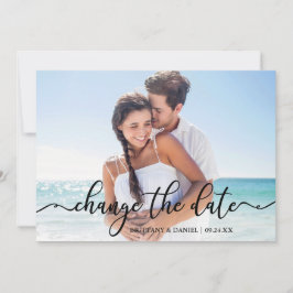 Elegante Kalligrafie - Neues Datum ändern Datumska Save The Date