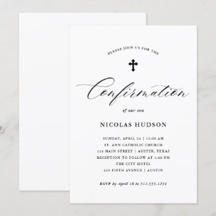 Elegante Kalligrafie  Neutrale Genderbestätigung Einladung