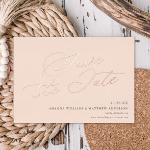 Elegante Kalligrafie Non-Photo Save The Date REAL Folieneinladung
