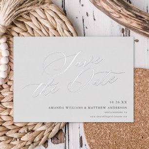 Elegante Kalligrafie Non-Photo Save-The-Date REAL Folieneinladung
