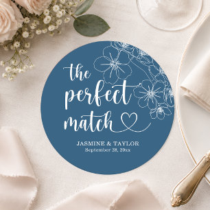 Elegante Kalligrafie Perfekte Hochzeit  Runder Pappuntersetzer