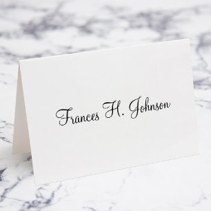 Elegante Kalligrafie Platzkarten für individuelle Tischnummer