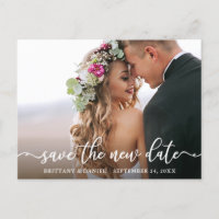 Elegante Kalligrafie Rette das neue Date-Foto
