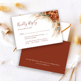Elegante Kalligrafie Romantische Florale Boho-Hoch RSVP Karte