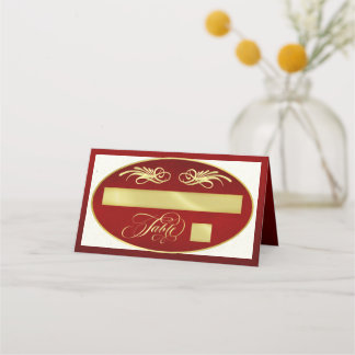 Elegante Kalligrafie - Rot/Gold Platzkarte