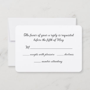 Elegante Kalligrafie-RSVP-Karte RSVP Karte