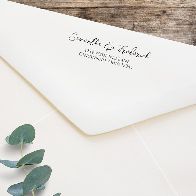 Elegante Kalligrafie-Rücksendeadresse Custom Permastempel (Creative elegant return address stamp.)