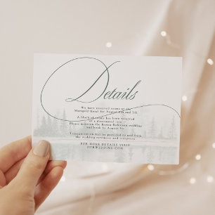 Elegante Kalligrafie Rustikale Hochzeitdetails-Kar Begleitkarte