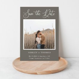 Elegante Kalligrafie Rustikale Hochzeitsfotografie Magneteinladung