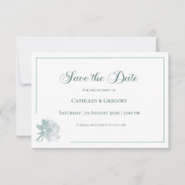 Elegante Kalligrafie Salbeigrüne Florale Hochzeit Save The Date