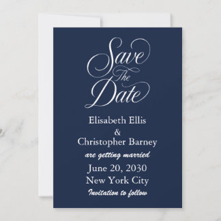 Elegante Kalligrafie Save the Date Hochzeit Einladung