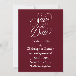 Elegante Kalligrafie Save the Date Hochzeit Einladung